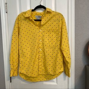 Vintage Calvin Klein Yellow dot button down size 10